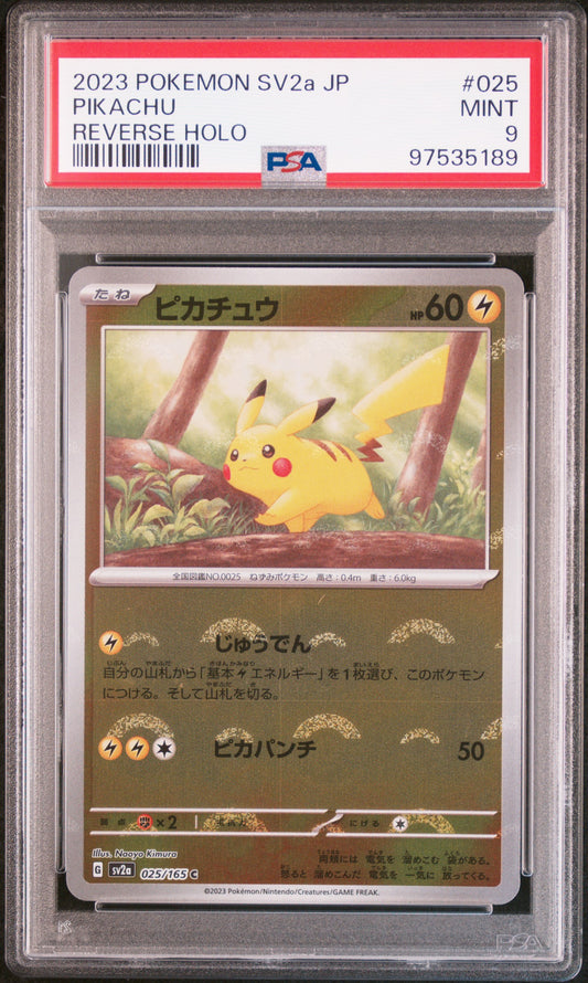 Carte Pokémon Pikachu REV Pokéball sv2a 025/165 PSA 9
